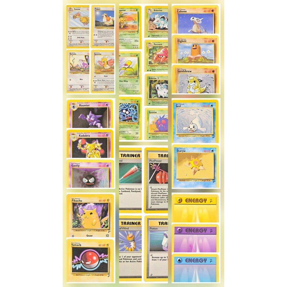 Pokémon Cards Lot TCG Base Set 2 Wizards 2000 28 of 130 No Duplicates